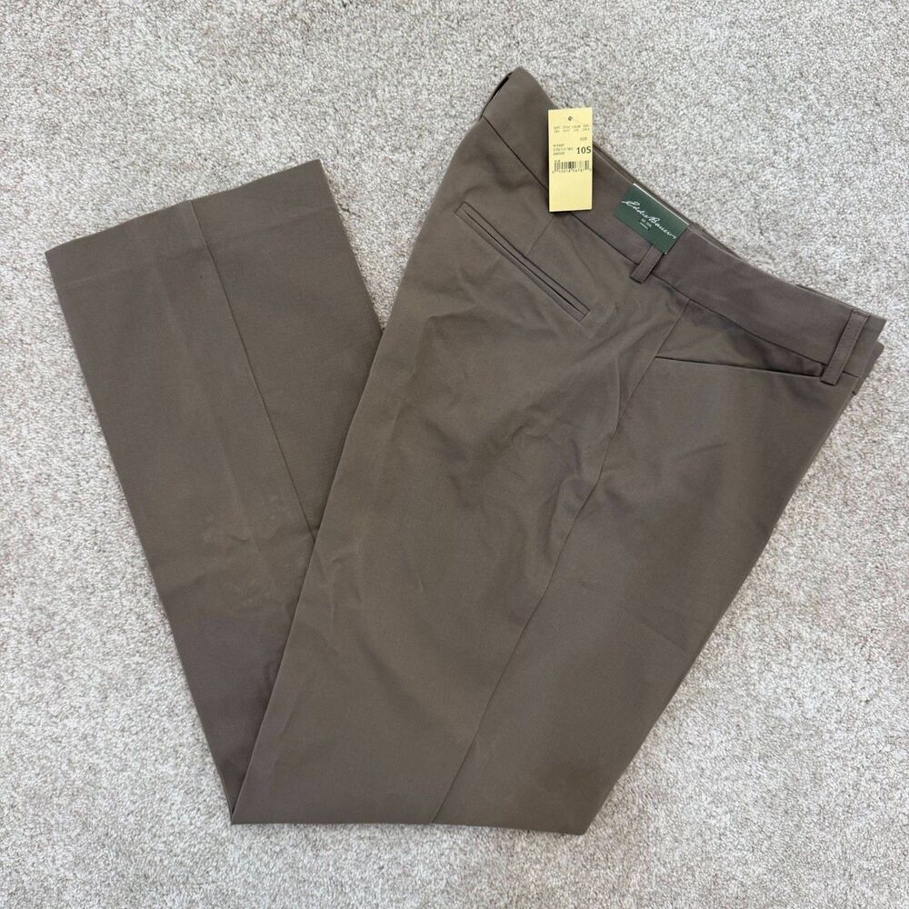 NWT Eddie Bauer Mercer Fit Stretch Twill Pants Womens 10 Short Driftwood Trouser
